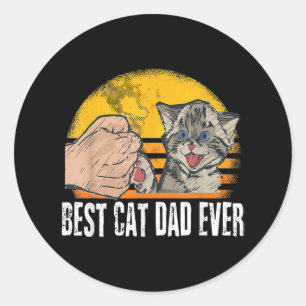 Best Cat Dad Ever Funny Cat Daddy Father Lovers Classic Round Sticker