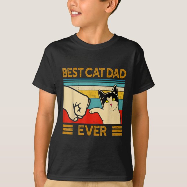 Best Cat Dad Ever Funny Cat Daddy T-Shirt (Front)