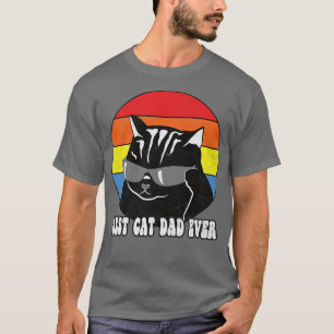 Best Cat Dad Ever Funny Daddy Father Day Vintage T-Shirt