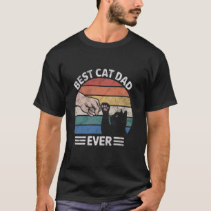 Best Cat Dad Ever Funny Kitten Lover Men Owner Vin T-Shirt