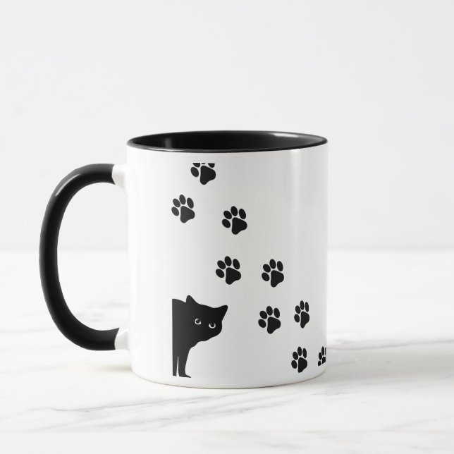 Best Cat Dad Ever Modern Custom Photo and Cat Name Mug (Left)