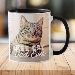 Best Cat Dad Ever Modern Custom Photo and Cat Name Mug<br><div class="desc">This simple and classic design is composed of serif typography and add a custom photo</div>