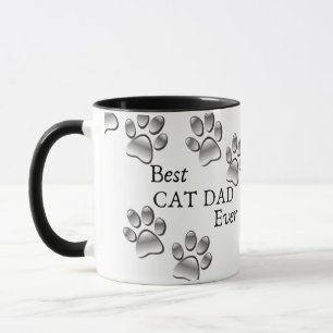 Best Cat Dad Ever Modern Custom Photo and Cat Name Mug