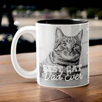 Best Cat Dad Ever Modern Custom Photo and Cat Name