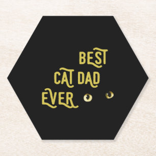 Best Cat Dad Ever Paper Coaster