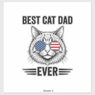 Best Cat Dad Ever Patriotic Vintage Cat Design_1
