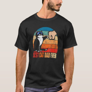 Best Cat Dad Ever Paw Fist Bump  Fathers Day T-Shirt