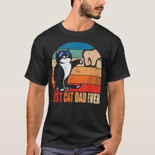 Best Cat Dad Ever Paw Fist Bump Funny Fathers Day T-Shirt