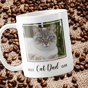 Best Cat Dad Ever- Personalized Photo Cute Cat Dad Coffee Mug