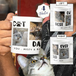 BEST CAT DAD EVER Photo Collage Paw Print Coffee Mug<br><div class="desc">Modern BEST CAT DAD EVER coffee mug featuring 4 photos and cute cat pawprint typography and personalized with your custom message. ASSISTANCE:  For help with design modification or personalization,  colour change,  resizing or transferring the design,  contact the designer BEFORE ORDERING via the Zazzle Chat MESSAGE tab or email makeitaboutyoustore@gmail.com.</div>