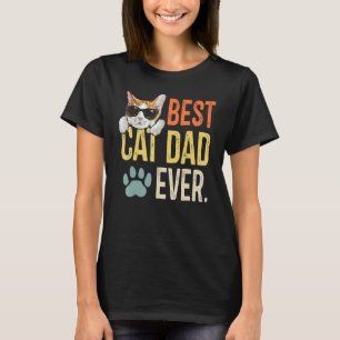Best Cat Dad Ever Retro Cat Fathers Day T-Shirt