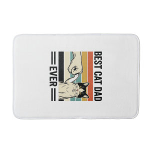 Best Cat Dad Ever Retro Cat Fist Bump Shirt_1 Bath Mat