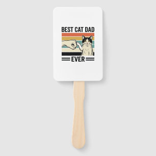 Best Cat Dad Ever Retro Cat Fist Bump Shirt_1 Hand Fan