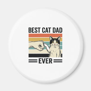 Best Cat Dad Ever Retro Cat Fist Bump Shirt_1 Magnet
