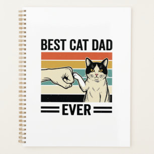 Best Cat Dad Ever Retro Cat Fist Bump Shirt_1 Planner