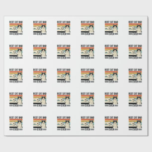 Best Cat Dad Ever Retro Cat Fist Bump Shirt_1 Wrapping Paper