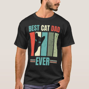 Best Cat Dad Ever Retro Vintage Graphic Father's D T-Shirt