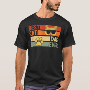 Best Cat Dad Ever Retro With Cool Sun Glass Cat T-Shirt