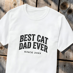 Best Cat Dad Ever Since Custom Year Retro T-Shirt