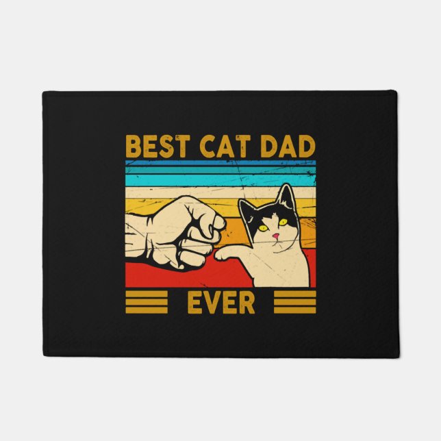 Best Cat Dad Ever T Shirt Funny Cat Dad Father Doormat (Front)