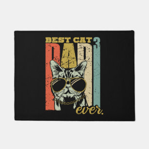 Best Cat Dad ever three cats triple cat dad Doormat