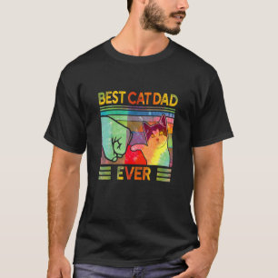 Best Cat Dad Ever Tie Dye Cat Daddy Father's Day T-Shirt