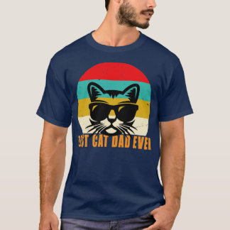 Best Cat Dad Ever TShirt Funny Cat Dad Father Vint