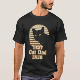 Best Cat Dad Ever Vintage 80s Eighties Style Funny T-Shirt