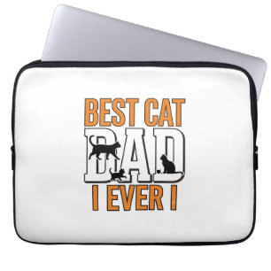 Best Cat Dad Ever Vintage Cat Father Shirt Design_ Laptop Sleeve