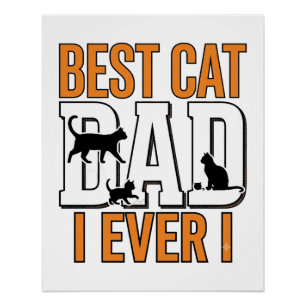 Best Cat Dad Ever Vintage Cat Father Shirt Design_ Poster
