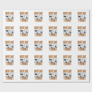 Best Cat Dad Ever Vintage Cat Father Shirt Design_ Wrapping Paper