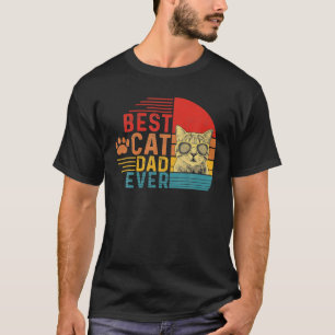 Best Cat Dad Ever Vintage Cat Lover Gift T-Shirt