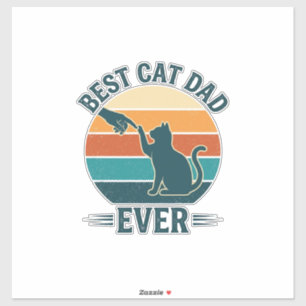 Best Cat Dad Ever Vintage Cat Shirt Design_1