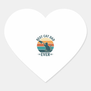 Best Cat Dad Ever Vintage Cat Shirt Design_1 Heart Sticker