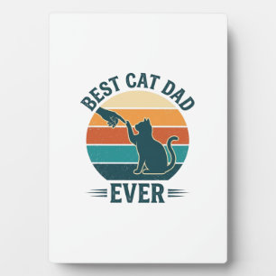 Best Cat Dad Ever Vintage Cat Shirt Design_1 Plaque