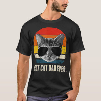 Best Cat Dad Ever Vintage Retro Cat Daddy Cat Fath T-Shirt