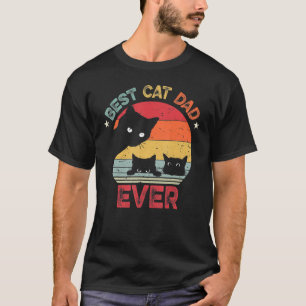 Best  Cat Dad Ever  Vintage Retro T-Shirt