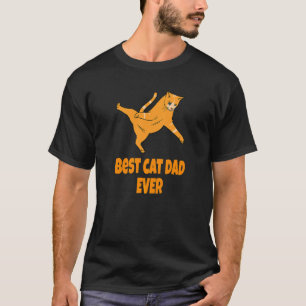 Best Cat Dad Ever With Orange Kitten T-Shirt