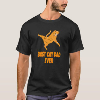 Best Cat Dad Ever With Orange Kitten T-Shirt