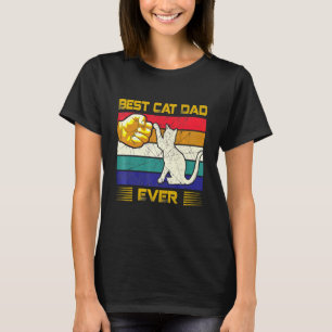 Best Cat Dad Ever With Retro Vintage For Men Fathe T-Shirt