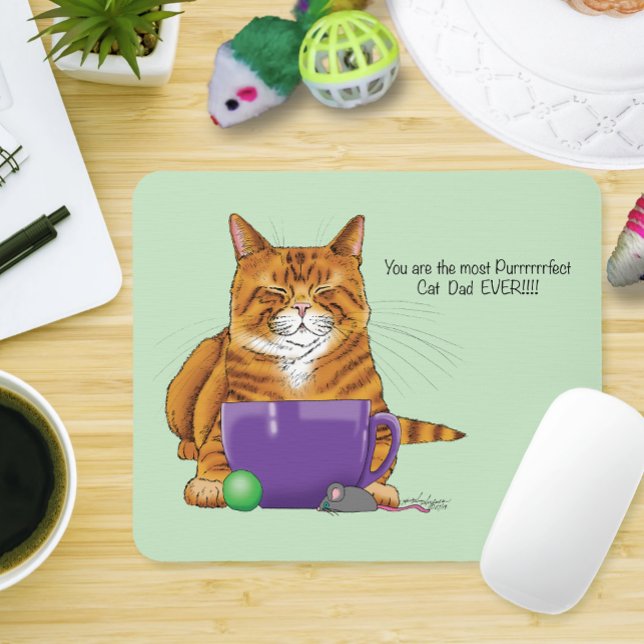 Best Cat Dad Father's Day Mouse Pad (Creator Uploaded)