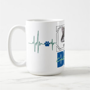 Best Cat Dad heartbeat modern design Coffee Mug