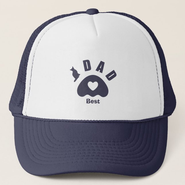 Best cat dad paw trucker hat (Front)