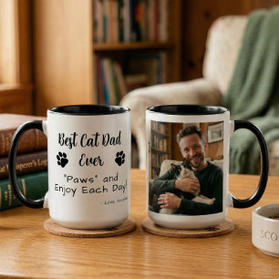 Best Cat Dad Paws Pet Photo Coffee Mug