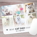 Best Cat Dad Pet Photo Mouse Pad<br><div class="desc">Personalized "Best Cat Dad Ever" 6 Photo Collage Mouse Pad. Celebrate his love and devotion to his feline friends with this custom mouse pad, designed to add a personal and practical touch to his workspace. Best Cat Dad Ever is elegantly displayed at the top in soft grey text, accented with...</div>