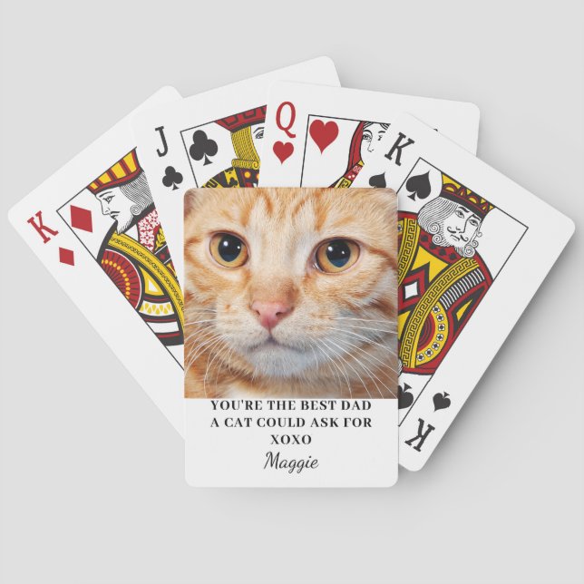 Best Cat Dad Photo  Playing Cards (Back)
