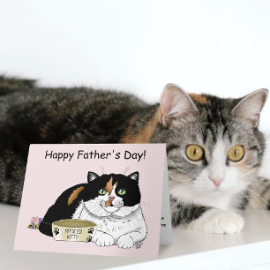 Best Cat Dad Spoiled Calico Father’s Day Pink Card