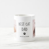 Best Cat Dad | Two Photo Handwritten Text Coffee Mug (Center)