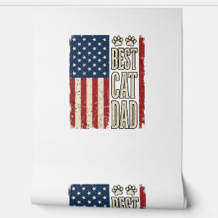 Best Cat Dad Vintage Flag Shirt Design_1 Wallpaper