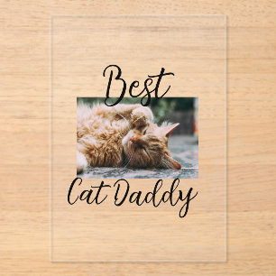 Best cat Daddy parents pet photo dad mom simple  Acrylic Invitations
